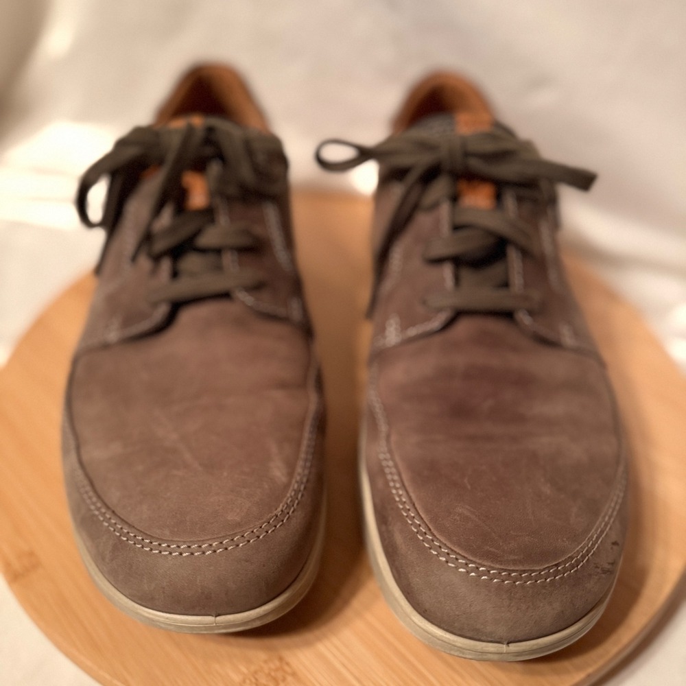ECCO Mens Kyle Casual Tie Sneakers Brown Nubuck Leather Low Top Shoes Size 44 - Picture 2 of 9